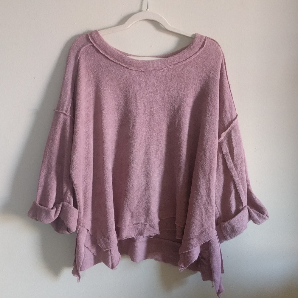 Kye Mi Soft Oversized Roll Up Sleeve Sweater Large - image 1